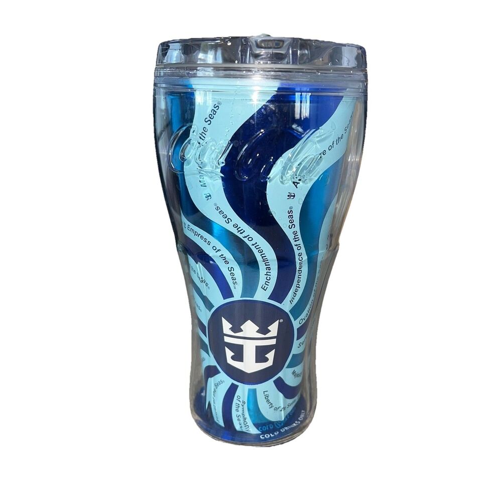 Royal Caribbean Cruise Line Save The Waves Tumbler Cup Coca-Cola Blue